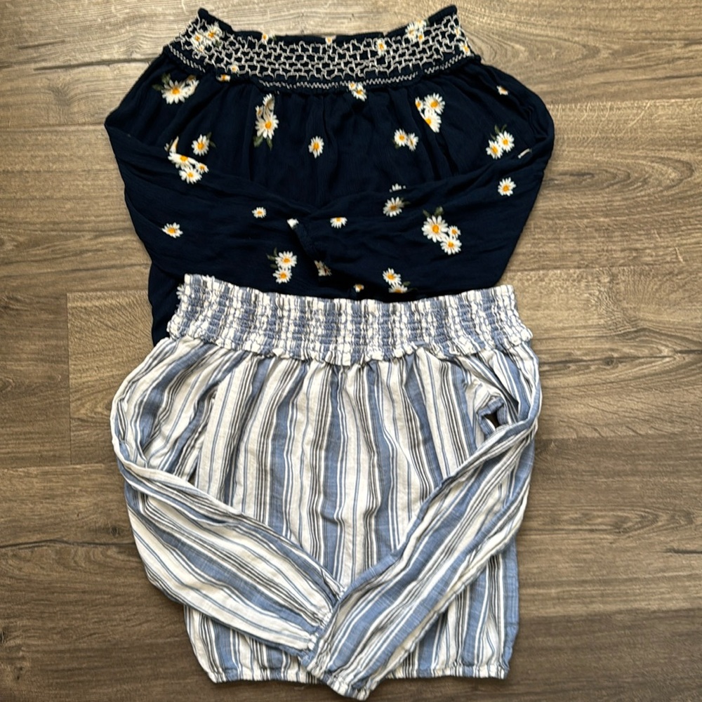 Aeropostale Off the Shoulder Long Sleeve Tops (2 ct)